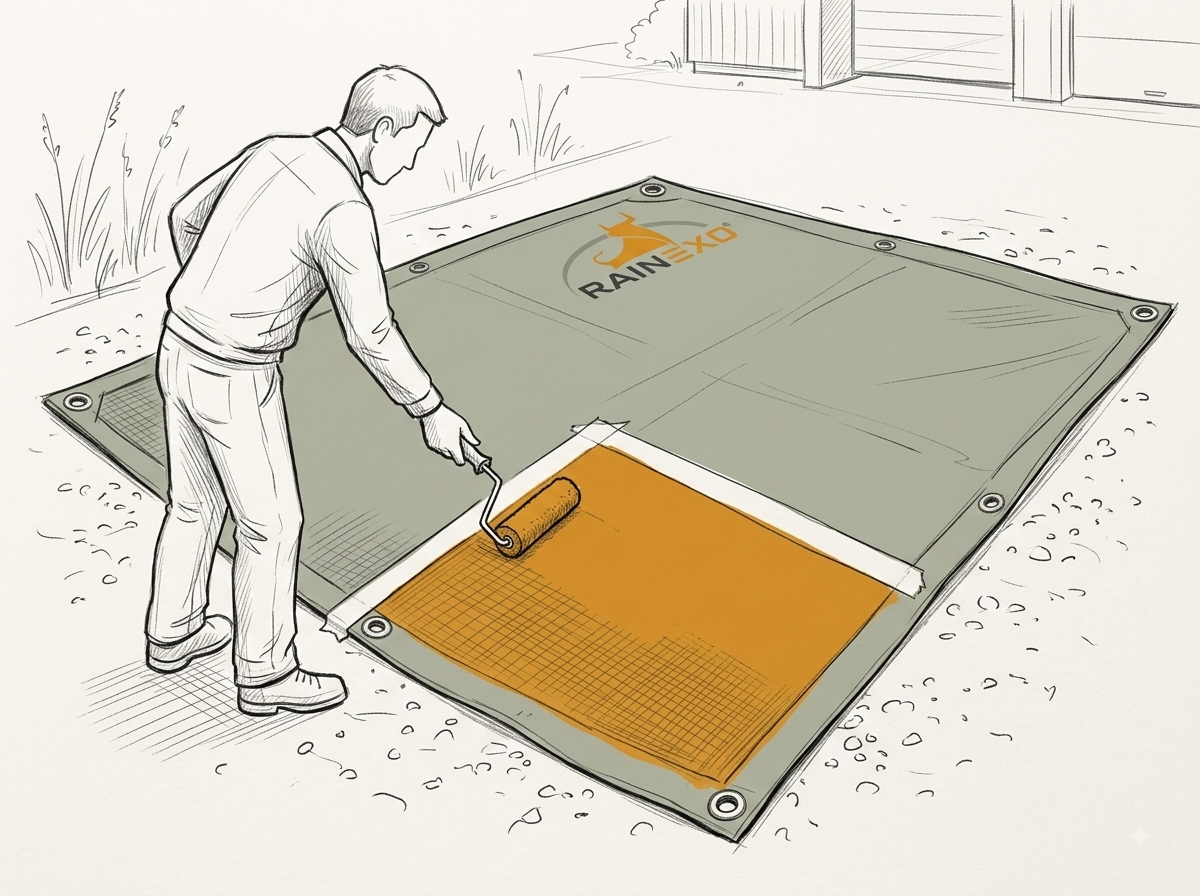 Abdeckplane streichen: Farbe, Material und Vorbereitung