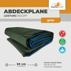 Abdeckplane in Grün/Blau 150g/m² 3x4m "Power"