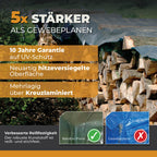 Holzabdeckplane in Grün/Blau 150g/m² 1,5x3m "Powerforst"