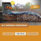 Holzabdeckplane in Grün/Blau 150g/m² 1,5x6m "Powerforst"
