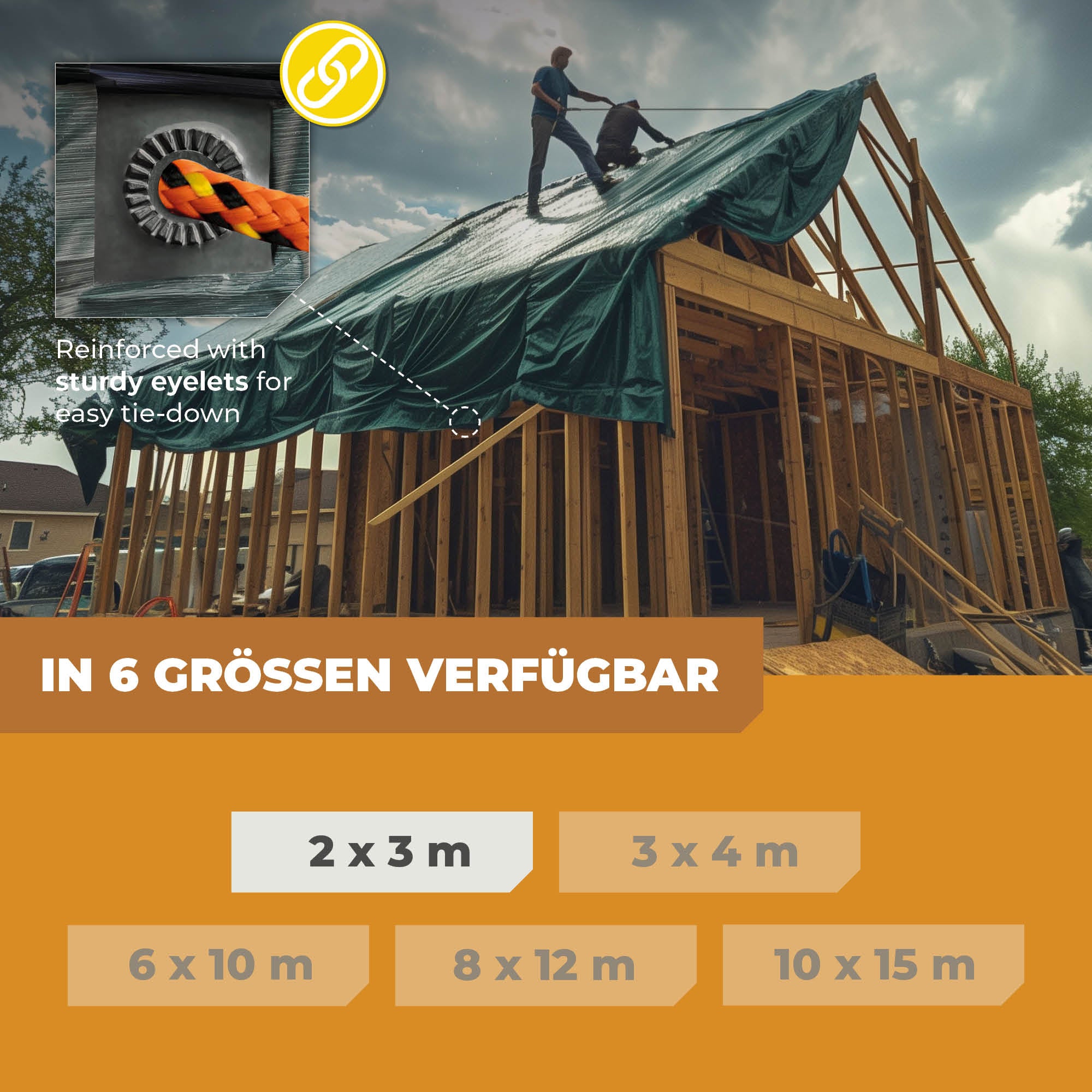 Abdeckplane in Grün/Blau 250g/m² 2x3m "Premium"