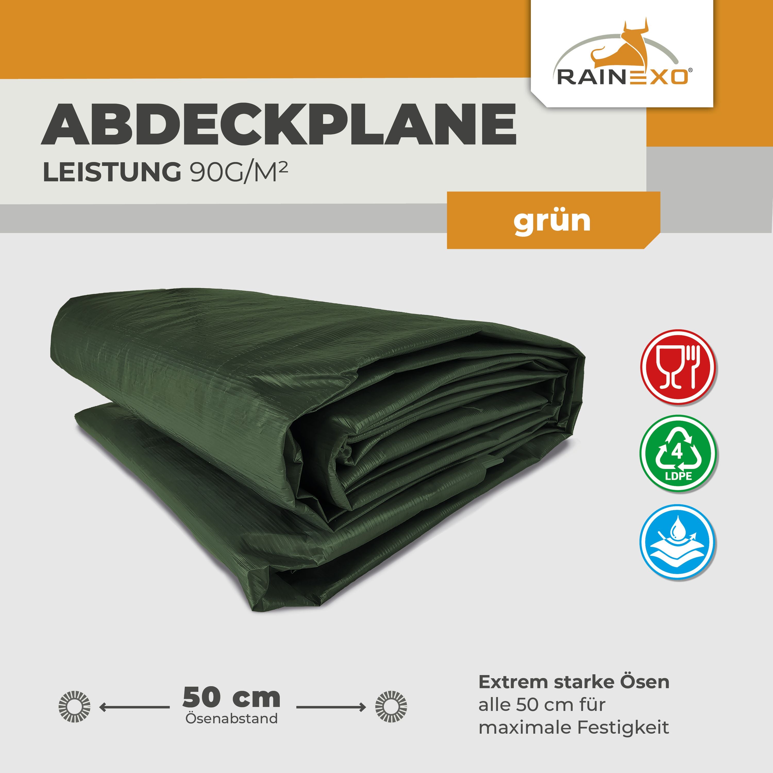 Abdeckplane in Grün 90g/m² 2x3m