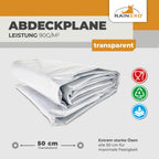 Transparente Abdeckplane 90g/m² 2x3m