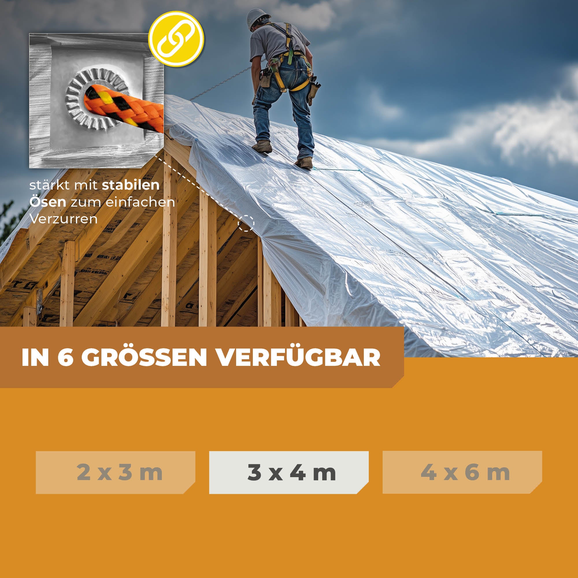 Transparente Abdeckplane 90g/m² 3x4m