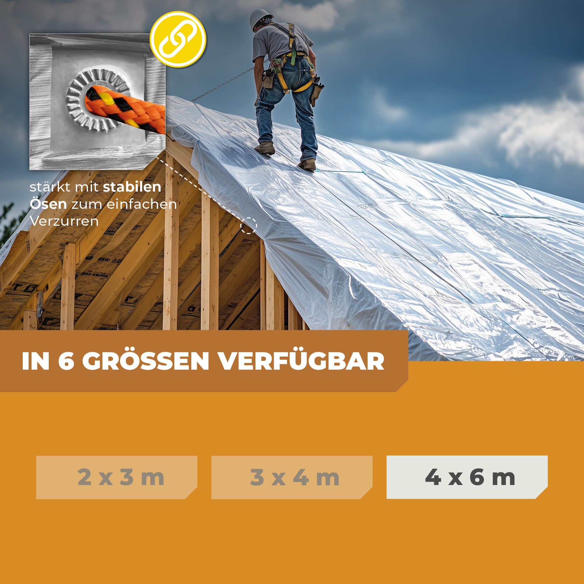 Transparente Abdeckplane 90g/m² 4x6m