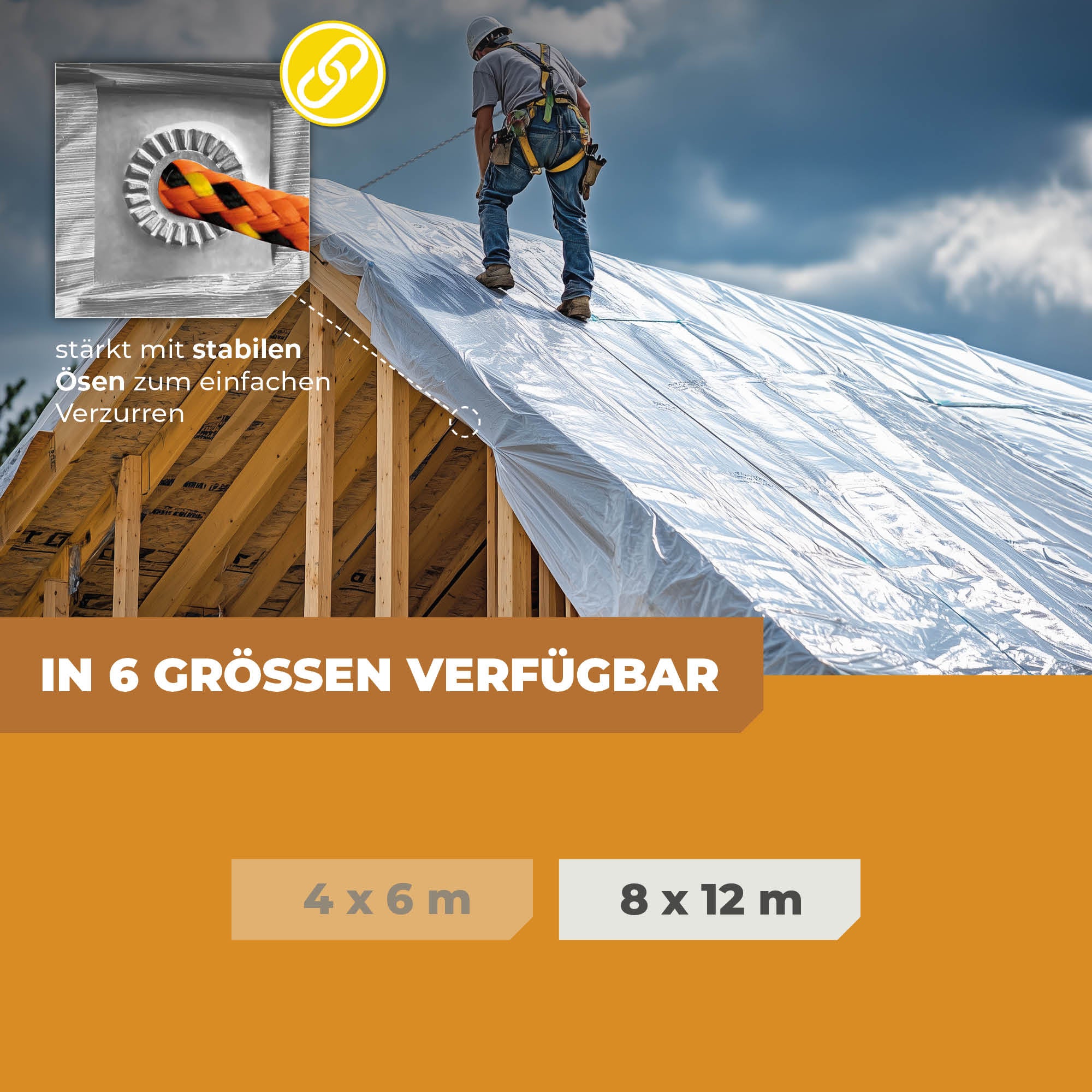 Transparente Abdeckplane 250g/m² 8x12m "Premium"