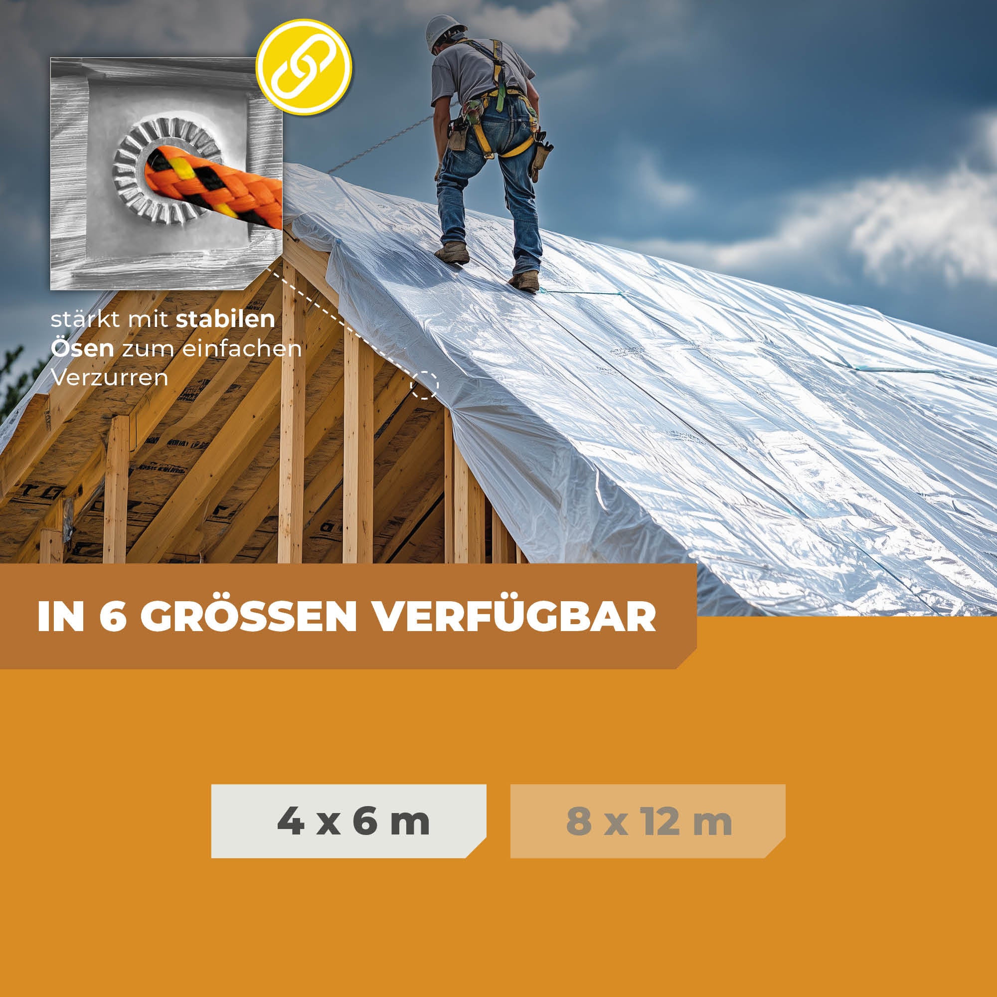 Transparente Abdeckplane 250g/m² 4x6m "Premium"
