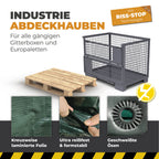 Abdeckhaube für Gitterbox mit Reißverschluss Grün 120g/m² 125x85x98cm