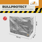 Abdeckhaube für Gitterbox Silber 120g/m² 125x85x98cm
