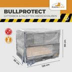 Abdeckhaube für Gitterbox mit Reißverschluss Transparent 120g/m² 125x85x98cm