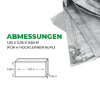 Rainexo Aufbewahrungshülle für Sitzkissen und Hochlehner-Auflagen - silbergrau - Maße