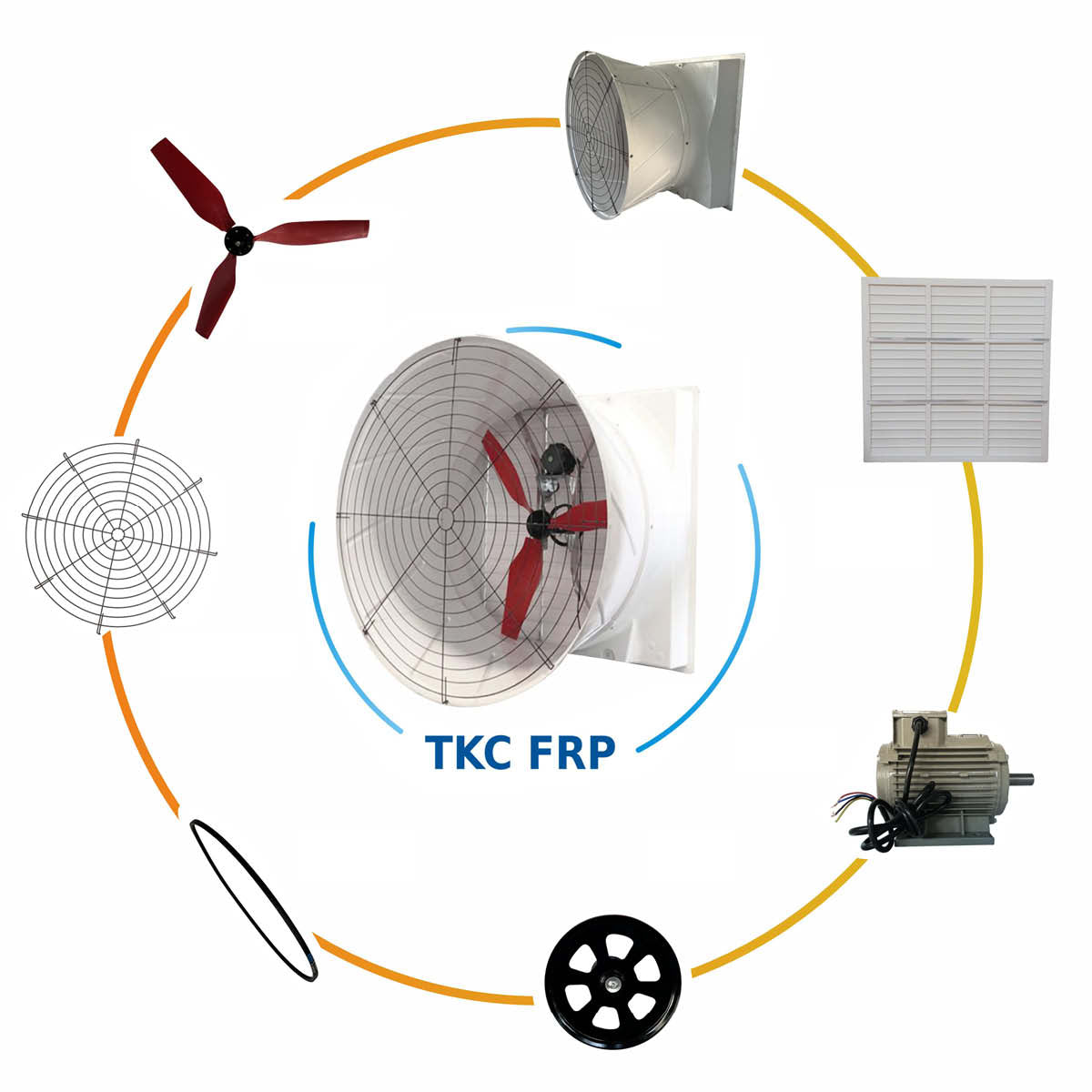 TKC FRP - Profi Hochleistungsventilator, Abluftventilator aus GFK, FRP & Edelstahl, 48.000 m³/h