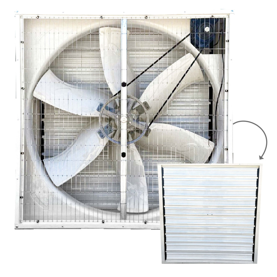 TKZM FRP - Profi Abluftventilator ultraleise für den Hühnerstall mit automatischer Jalousie, 44.000 m³/h