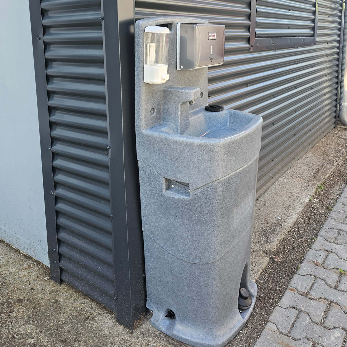 Mobile Handwaschstation WASHPORT, Waschbecken mit Frisch- & Abwassertank