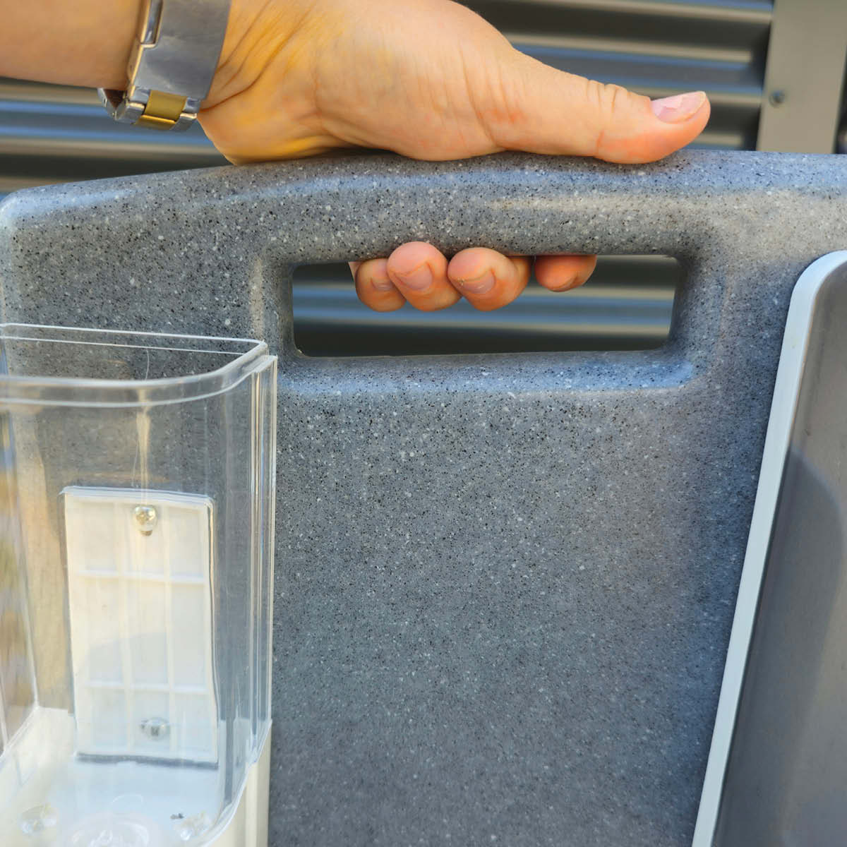 Mobile Handwaschstation WASHPORT, Waschbecken mit Frisch- & Abwassertank